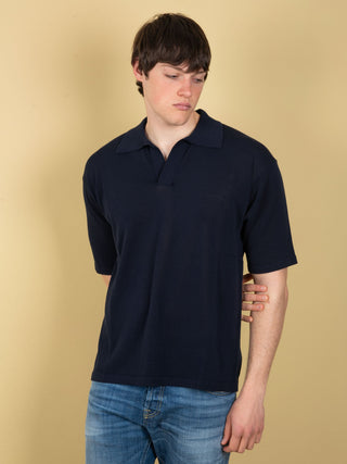 Polo Over in Cotone - Blu Navy