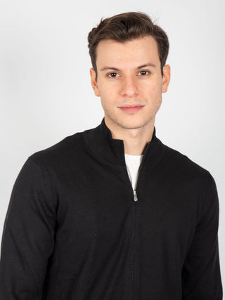 Maglia Full Zip Merinos - Nero