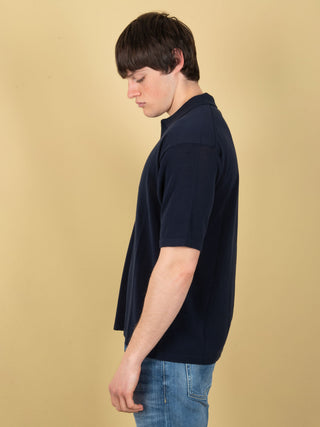 Polo Over in Cotone - Blu Navy