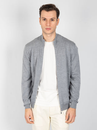 Maglia Full Zip Merinos - Grigio Medio