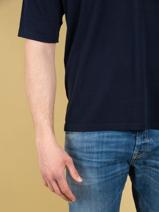 Polo Over in Cotone - Blu Navy