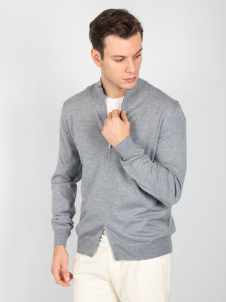 Maglia Full Zip Merinos - Grigio Medio