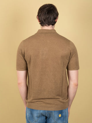 Polo in Piqué di lino - Khaki
