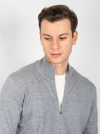 Maglia Full Zip Merinos - Grigio Medio