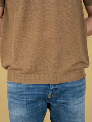 Polo in Piqué di lino - Khaki