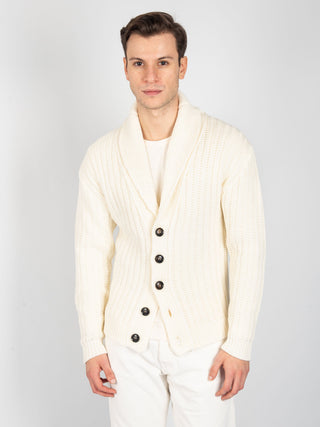 Maglia Cardigan 'Soldier' - Panna