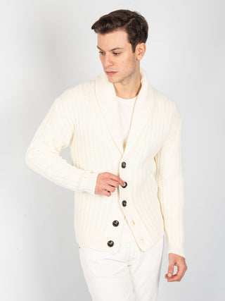 Maglia Cardigan 'Soldier' - Panna