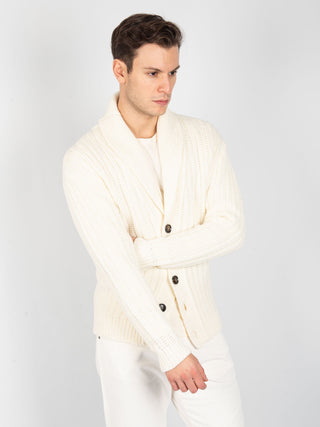 Maglia Cardigan 'Soldier' - Panna