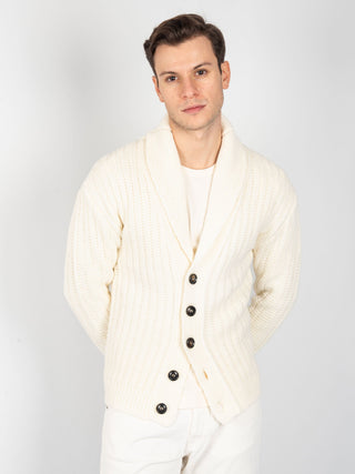 Maglia Cardigan 'Soldier' - Panna