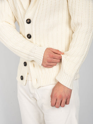 Maglia Cardigan 'Soldier' - Panna