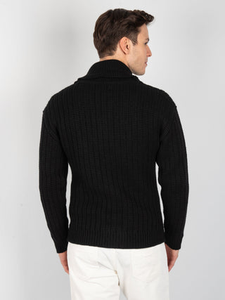 Maglia Cardigan 'Soldier' - Nero