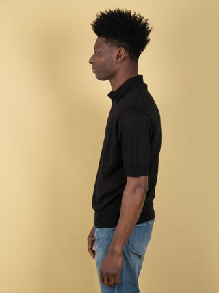 Polo in Lino - Nero