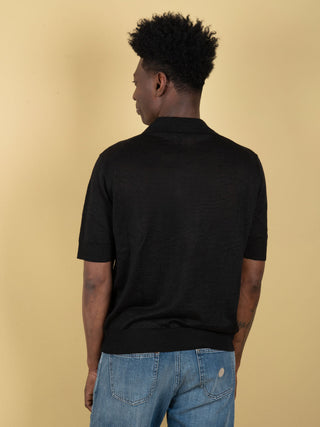 Polo in Lino - Nero