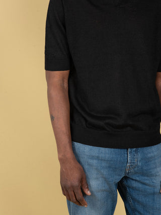Polo in Lino - Nero