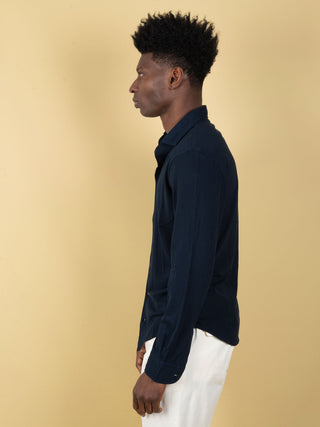 Camicia in Piqué - Blu