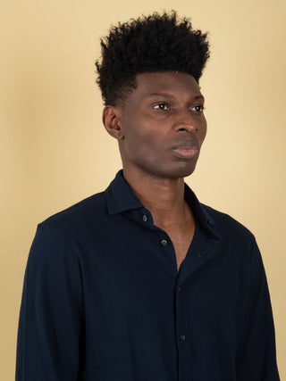 Camicia in Piqué - Blu