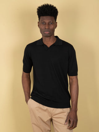 Polo in Seta - Nero