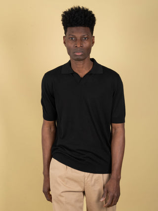 Polo in Seta - Nero