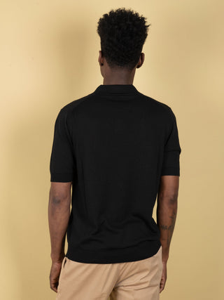 Polo in Seta - Nero