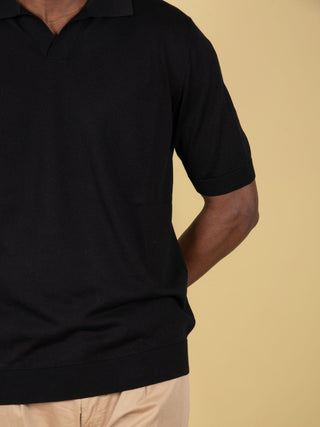 Polo in Seta - Nero