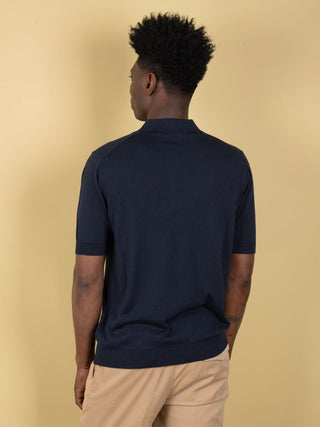 Polo in Seta - Blu Notte