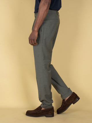 Pantalone Barber Long in Lana - Verde