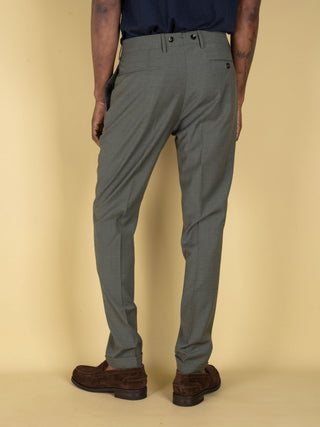 Pantalone Barber Long in Lana - Verde