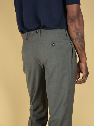 Pantalone Barber Long in Lana - Verde