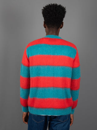 Maglia Cardigan Righe - Pavone