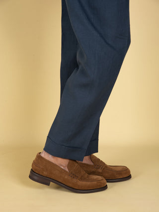 Pantalone Chiaia in Lino - Blu Navy