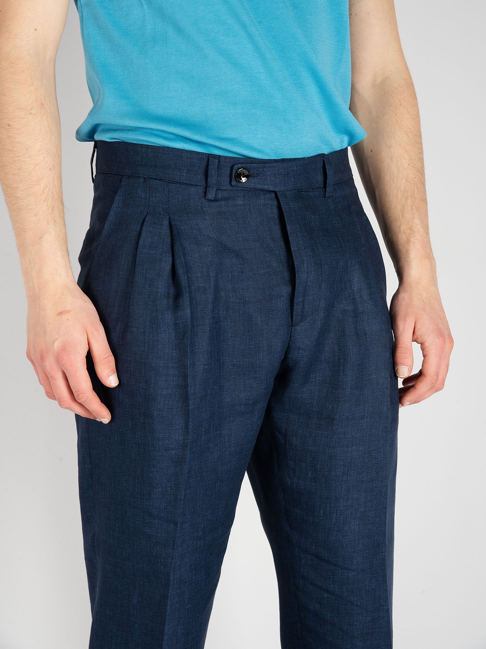 Pantalone Robert Lino - Blu