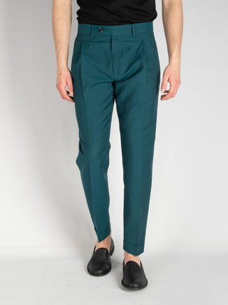 Pantalone Robert  Lana Lino- Smeraldo