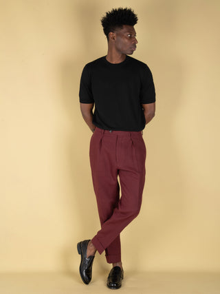 Pantalone Chiaia in Lino - Borgogna