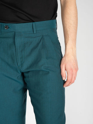 Pantalone Robert  Lana Lino- Smeraldo