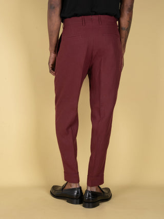 Pantalone Chiaia in Lino - Borgogna