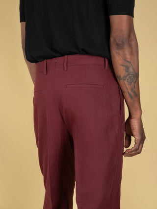 Pantalone Chiaia in Lino - Borgogna