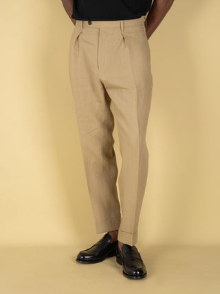 Pantalone Chiaia in Lino - Sabbia