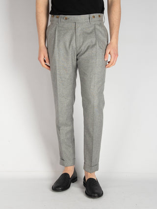 Pantalone Barber Lana Seta- Grigio Chiaro