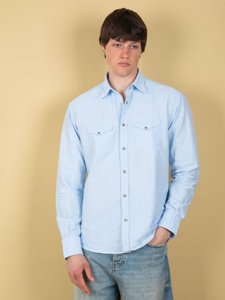 Camicia Texana - Celeste