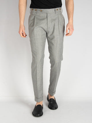 Pantalone Barber Lana Seta- Grigio Chiaro