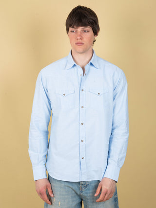 Camicia Texana - Celeste