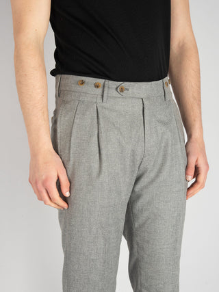 Pantalone Barber Lana Seta- Grigio Chiaro