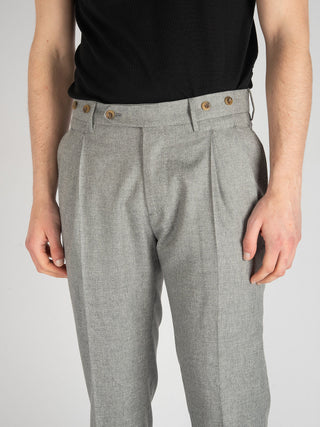 Pantalone Barber Lana Seta- Grigio Chiaro