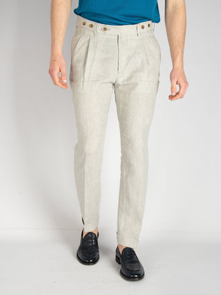 Pantalone Barber Lino - Grigio Chiaro