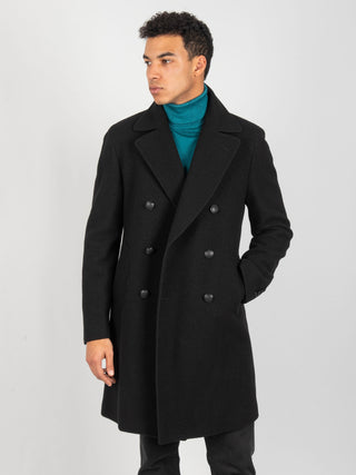 Cappotto Doppiopetto 'Arden' - Nero