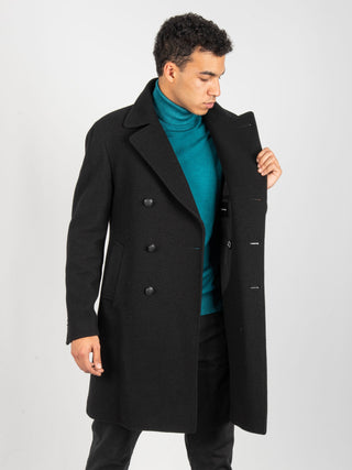 Cappotto Doppiopetto 'Arden' - Nero