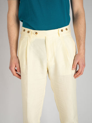 Pantalone Barber Lino - Crema