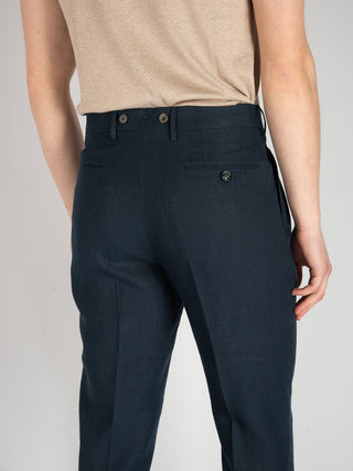 Pantalone Barber Lino - Blu