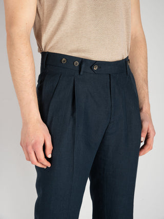 Pantalone Barber Lino - Blu
