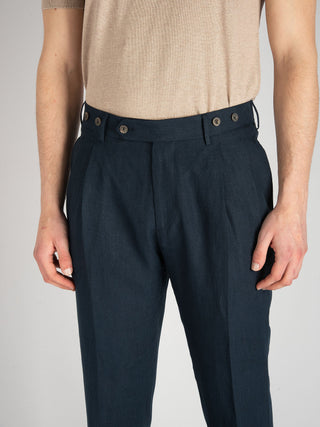 Pantalone Barber Lino - Blu